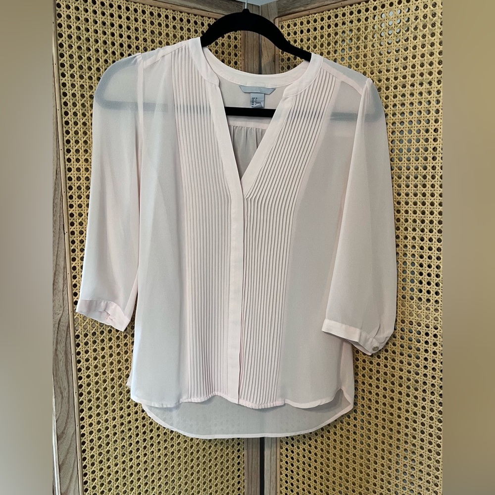 H&M Soft Pink Pleated Blouse